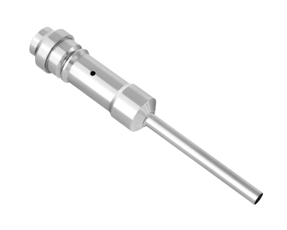 Stopper guide tube for syringe machines