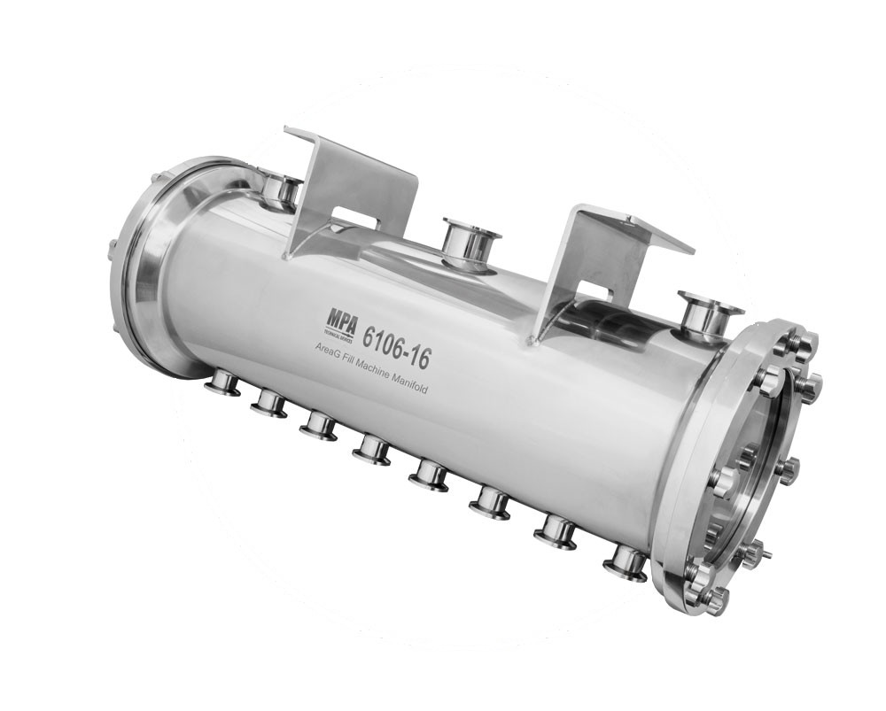 Tank manifold for vial filling machines